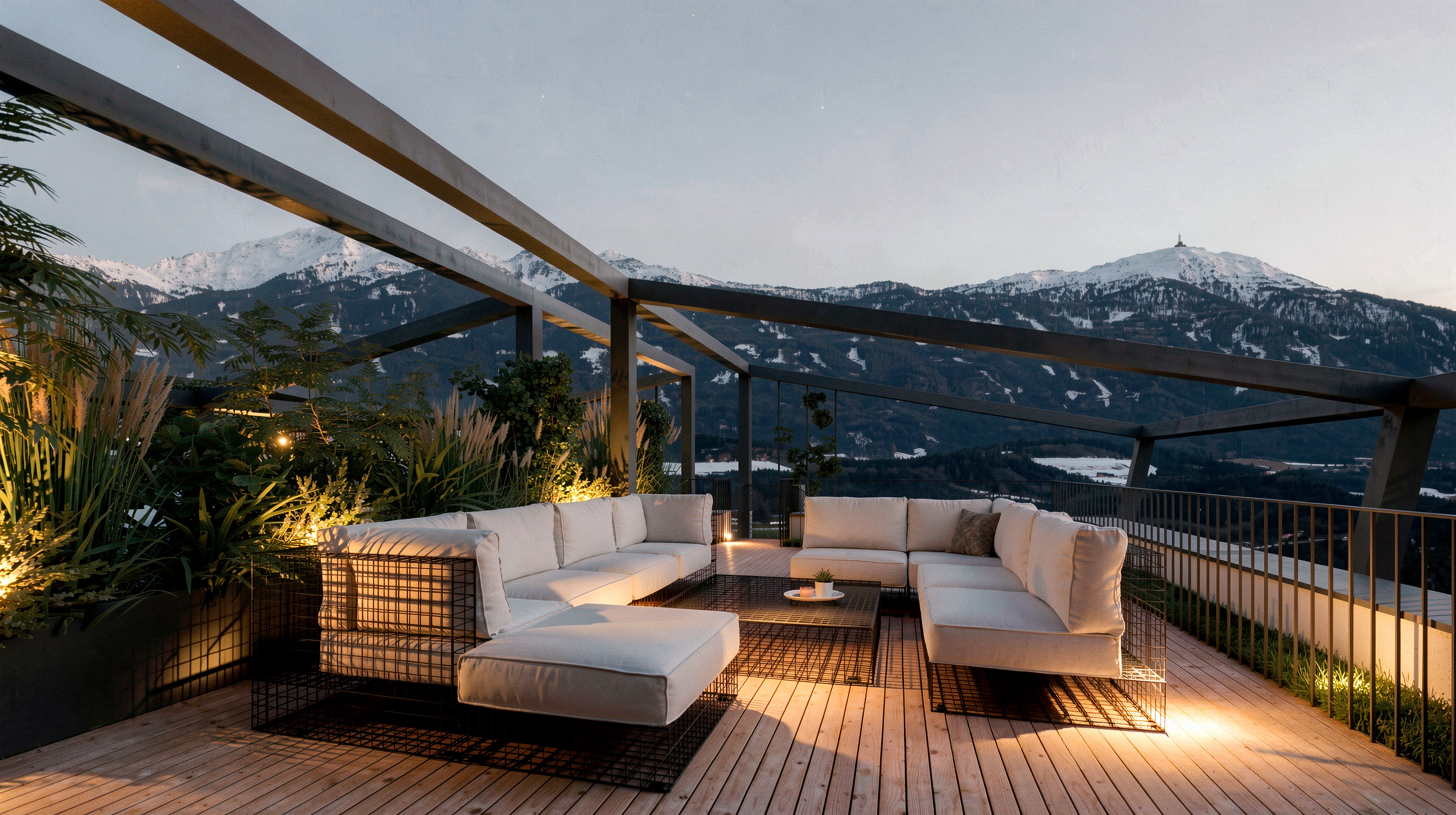 Dachgarten und Carports